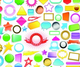 Colourful texture labels and tags vector set 01