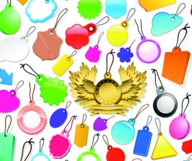 Colourful texture labels and tags vector set 02