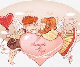 Couples design elements vector set 02