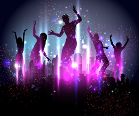 Dancing people with party design vector set 01