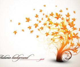 Set of Leaf fall vector backgrounds vector 01