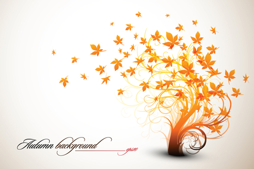 Set of Leaf fall vector backgrounds vector 01