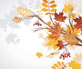 Set of Leaf fall vector backgrounds vector 04