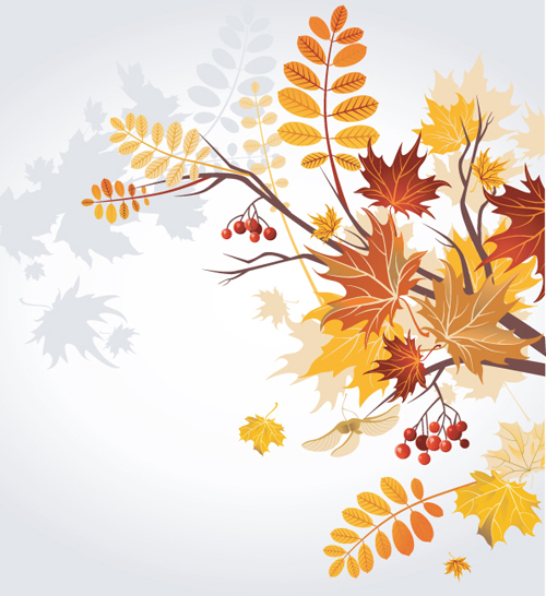 Set of Leaf fall vector backgrounds vector 04