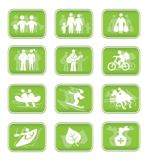 Set of Different family logos vector 02
