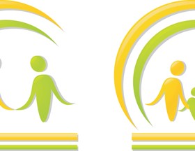 Set of Different family logos vector 03