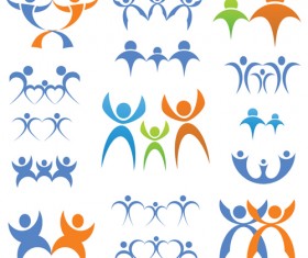 Set of Different family logos vector 04