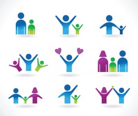 Set of Different family logos vector 06