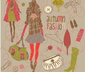 Hand drawn Fashion design elements vector 02