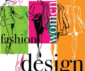 Hand drawn Fashion design elements vector 04