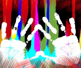 Colorful Hand prints design vector set 05