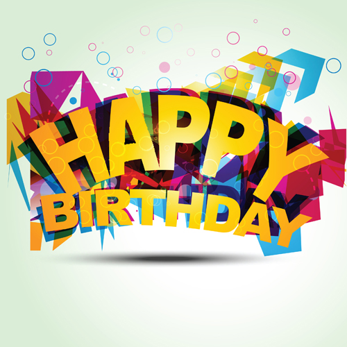 Best Happy birthday design elements vector set 07