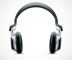 Elements of headphones vector set 01