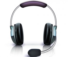 Elements of headphones vector set 03