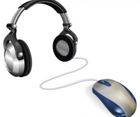 Elements of headphones vector set 04