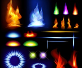 Set of Sparkling Light effects vector material 01