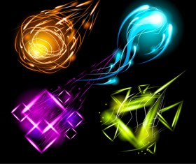 Set of Sparkling Light effects vector material 02
