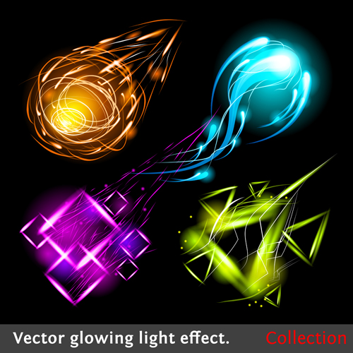 Set of Sparkling Light effects vector material 02