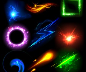 Set of Sparkling Light effects vector material 03