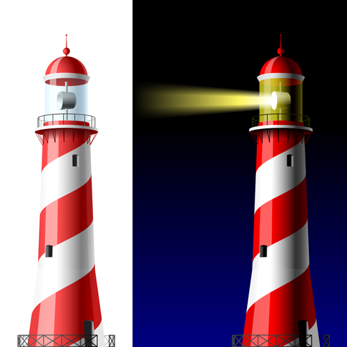 Set of Lighthouse vector material 04