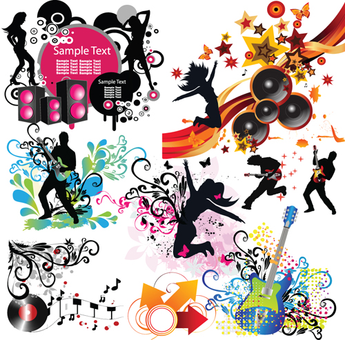 Stylish Music Illustration vector graphic 03