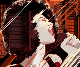 Graffiti music backgrounds vector set 04