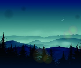 Night the moon elements vector 02