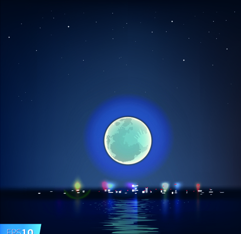 Night the moon elements vector 03