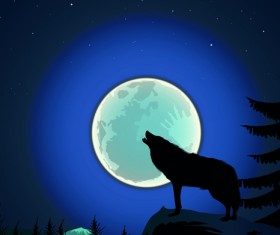 Night the moon elements vector 04
