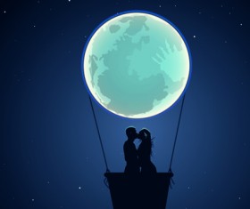 Night the moon elements vector 05