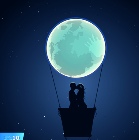 Night the moon elements vector 05