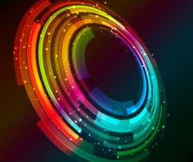 Pretty Rainbow background vector set 01