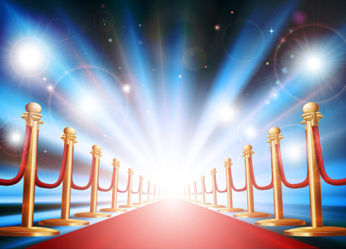 Ornate Red carpet backgrounds vector material 01