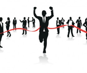 Set of Running elements people silhouette vector 02