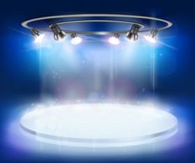 Set of Stage with spotlights elements vector 01