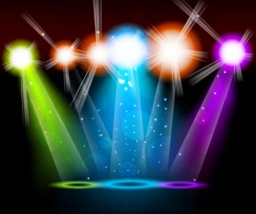 Set of Stage with spotlights elements vector 04