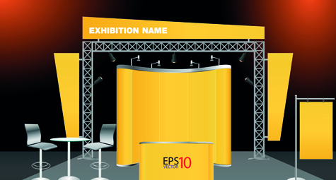 Set of trade exhibition and promotion vector material 02