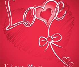 The Valentine card design vector graphic 04