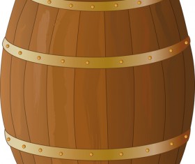 Set of Wooden Wine barrel vector material 03