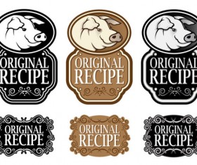 Set of recipe labels vector 02