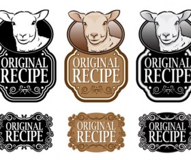 Set of recipe labels vector 03