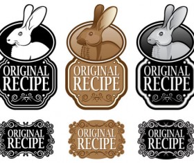 Set of recipe labels vector 04