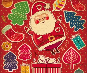 Santa Claus and xmas Stickers vector grahpic 01