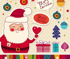 Santa Claus and xmas Stickers vector grahpic 04