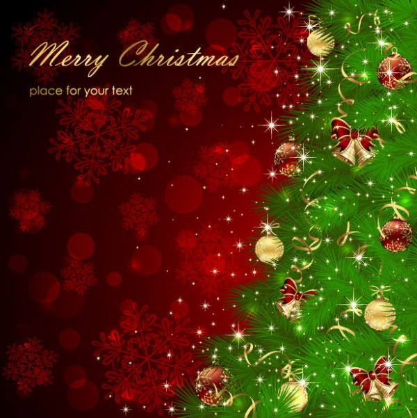 Sparkling Christmas elements vector backgrounds 01