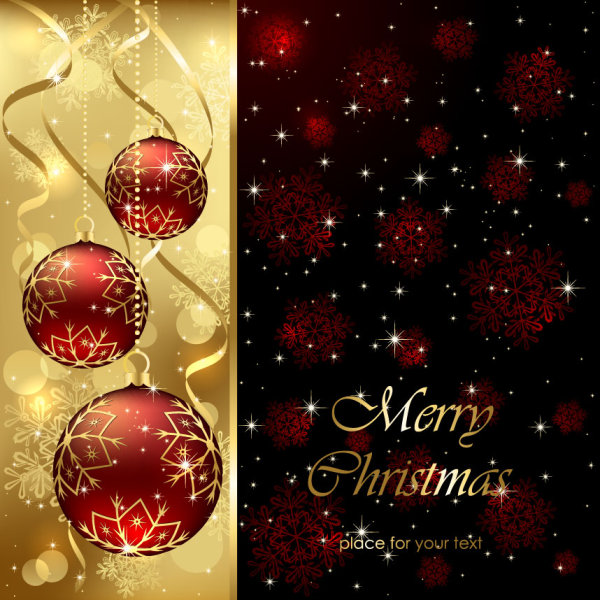 Sparkling Christmas elements vector backgrounds 02