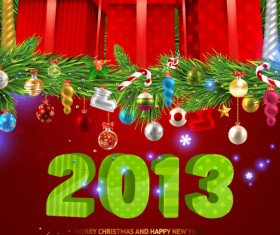 Pretty 2013 Greeting Cards background vector 01