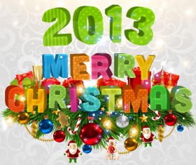 Pretty 2013 Greeting Cards background vector 02