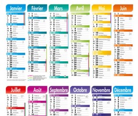 Elements of Creative Calendar grid 2013 vector 02