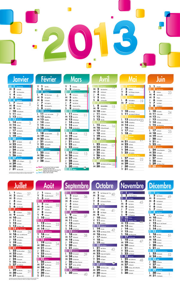 Elements of Creative Calendar grid 2013 vector 02